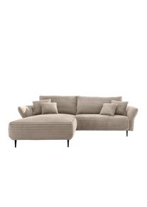 P & B Ecksofa , Cappuccino , Metall , Uni , F&uuml;llung: Schaumstoff,Schaumstoff,Schaumstoff , seitenverkehrt montierbar, L-Form , 264-302x178 cm , Made in EU , R&uuml;cken echt, Armteil links, Armteil rechts , Wohnzimmer, Sofas & Couches, Wohnlandschaften, Ecksofas