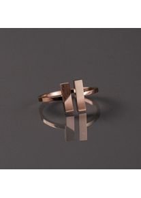 Holzkern Campania Ring Ros&eacute; und Walnuss