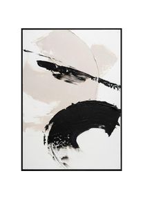 Monee &Ouml;lgem&auml;lde , Schwarz, Weiss , Holz, Kunststoff, Textil , Tanne , vollmassiv , rechteckig , 90x120 cm , handgemalt, einfache und schnelle Anbringung, gerahmt , Bilder & Rahmen, Bilder, &Ouml;lbilder
