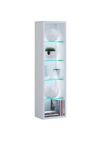 Mid.you Wandregal , Weiss , Holzwerkstoff , 4 F&auml;cher , 21x77x14 cm , stehend , Wohnzimmer, Regale, Wandregale