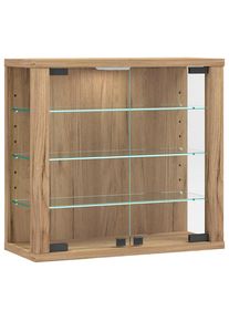 Mid.you H&auml;ngevitrine , Honigeiche , Holzwerkstoff , 3 F&auml;cher , 43x40x18 cm , h&auml;ngend , Esszimmer, Vitrinen, H&auml;ngevitrine