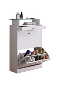 Mid.you Schuhkipper , Weiss , Holzwerkstoff , 59x91x22 cm , Garderobe, Schuhaufbewahrung, Schuhkipper