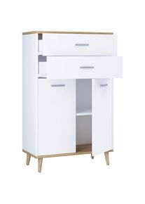Mid.you Kommode , Weiss , Holzwerkstoff , 1 F&auml;cher , 2 Schublade(n) Schubladen , 60x97x28 cm , stehend , Kleinm&ouml;bel, Kommoden, Kommoden