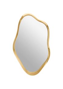 Novel Wandspiegel , Goldfarben , Kunststoff, Glas, Holzwerkstoff , 59.5x100x4 cm , senkrecht montierbar , Garderobe, Garderobenspiegel