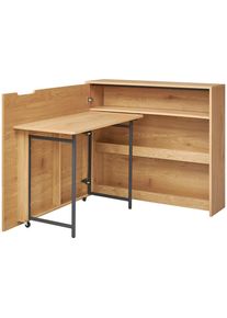 Livetastic Schreibtischkombination , Schwarz, Eichefarben , Metall, Holzwerkstoff , 1 F&auml;cher , 100x30x115 cm , Stauraum , B&uuml;rom&ouml;bel, Schreibtische, Schreibtischkombination