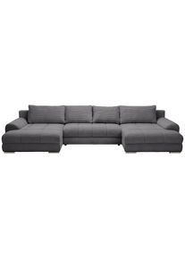 CARRYHOME Wohnlandschaft , Anthrazit , Kunststoff , F&uuml;llung: Schaumstoff , U-Form , 376x180 cm , Liegefunktion, Schlafen auf Sitzh&ouml;he, R&uuml;cken echt , Wohnzimmer, Sofas & Couches, Wohnlandschaften, Wohnlandschaften U-Form