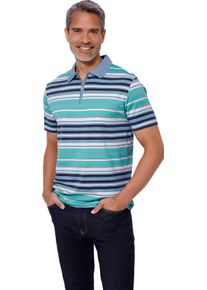 Herren Poloshirt im Ringel-Dessin marine-blaugr&uuml;n-geringelt