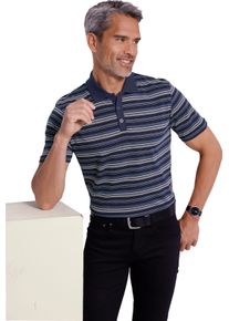 Herren Poloshirt im Ringel-Dessin marine-steingrau-geringelt