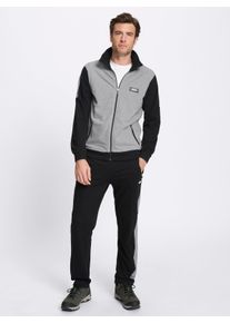 Witt Herren Sweatjacke mit Colour-Blocking, grau-meliert-schwarz, Gr&ouml;&szlig;e 56/58, 60% Baumwolle, 40% Polyester