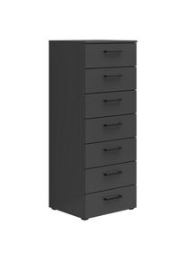 CARRYHOME Kommode , Graphitfarben , Kunststoff , 7 Schublade(n) Schubladen , 45x115x40 cm , FSC MIX , Typenauswahl, Beim&ouml;bel erh&auml;ltlich, stehend , Kleinm&ouml;bel, Kommoden, Kommoden