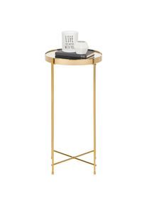 Xora Beistelltisch , Goldfarben , Metall, Glas , rund , rund , 32.8x60.5x32.8 cm , Wohnzimmer, Wohnzimmertische, Beistelltische, Beistelltische rund