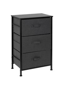 PBJ Kommode , Schwarz, Dunkelgrau , Metall, Textil, Holzwerkstoff , 3 Schublade(n) Schubladen , 45x71.5x30 cm , Kleinm&ouml;bel, Kommoden, Kommoden