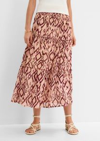 Stufenrock aus leichtem Chiffon in rot, Gr&ouml;sse 44, bonprix