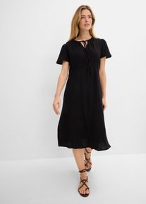 Musselin-Tunika-Kleid aus reiner Baumwolle in schwarz, Gr&ouml;sse 50, 100% Baumwolle, bonprix