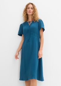 Musselin-Tunika-Kleid aus reiner Baumwolle in petrol, Gr&ouml;sse 38, 100% Baumwolle, bonprix