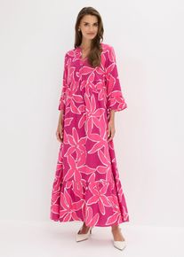 Tunika-Kleid aus flie&szlig;ender Viskose in pink, Gr&ouml;sse 52, bonprix