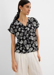 Fluide Tunikabluse in schwarz, Gr&ouml;sse 50, bonprix