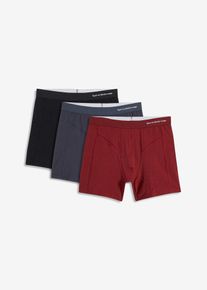 Boxershorts eng mittellang mit Bio-Baumwolle (3er Pack) in rot, Gr&ouml;sse 5 (M), 95% Baumwolle, bonprix