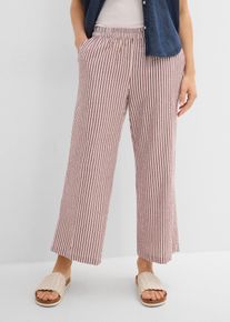 7/8-Seersucker-Palazzo-Hose aus reiner Baumwolle in rot, Gr&ouml;sse 50, 100% Baumwolle, bonprix