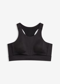 Soutien-gorge de sport dos nageur maintien l&eacute;ger en noir, Taille 5 (XL), bonprix