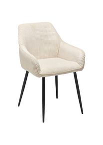 Livetastic Armlehnstuhl , Schwarz, Beige , Metall, Textil , Rundrohr , 56x83x62 cm , Esszimmer, St&uuml;hle, Polsterst&uuml;hle