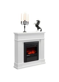 Landscape Elektrokamin , Weiss , Metall, Glas, Holzwerkstoff , 98x102x24 cm , RoHS, Fsc, Reach , Flammeneffekt separat schaltbar, &Uuml;berhitzungsschutz , Elektroger&auml;te, Heizger&auml;te