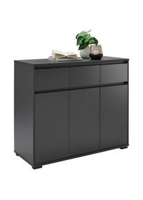 CARRYHOME Kommode , Anthrazit , Kunststoff , 2 F&auml;cher , 3 Schublade(n) Schubladen , 120x103x48 cm , Kleinm&ouml;bel, Kommoden, Kommoden