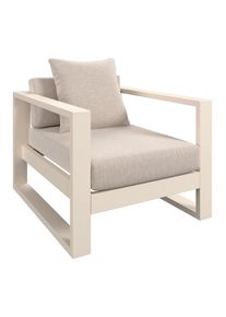 Amatio Loungesessel , Beige , Metall, Textil , F&uuml;llung: Schaumstoff , Kufe , 76x60x90 cm , Bsci , Gartenm&ouml;bel, Loungem&ouml;bel, Lounge-Serien
