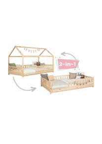 Livetastic Hausbett , Naturfarben , Holz , Kiefer,Kiefer , massiv,Schichtholz , 140x200 cm , bodentiefer Einstieg , Baby- und Kinderm&ouml;bel, Kinderzimmer & Jugendzimmer, Kinderbetten, Hausbetten