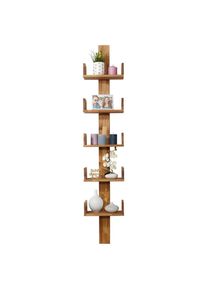 Livetastic Wandregal , Naturfarben , Holz , Eiche , vollmassiv , 35x180x17 cm , Wohnzimmer, Regale, Wandregale