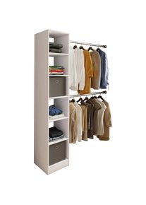 Livetastic Dachschr&auml;genregal , Weiss , Metall, Holzwerkstoff , 188x194x40 cm , erweiterbar , Waschk&uuml;che, Mehrzweckschrank