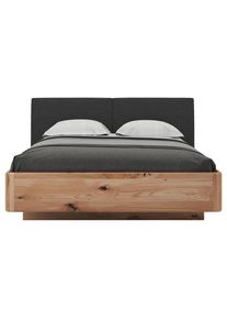 Valnatura Bett , Anthrazit, Eichefarben , Holz, Textil , Buche, Eiche , massiv , 180x200 cm , Schlafzimmer, Bett, Doppelbetten