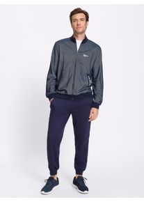 Witt Herren Sweatjacke mit Stickerei, marine-meliert, Gr&ouml;&szlig;e 60/62, 100% Baumwolle