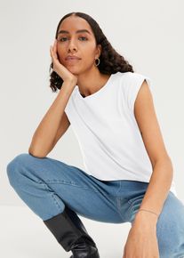 T-Shirt aus reiner Baumwolle in weiss, Gr&ouml;sse 32/34 (XS), 100% Baumwolle, bonprix