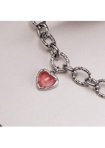 Holzkern Amorance Armband Damen Silber und Rosenquarz