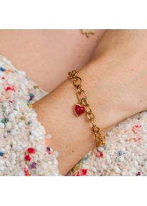 Holzkern Amorance Armband Damen Gold und Chalcedon