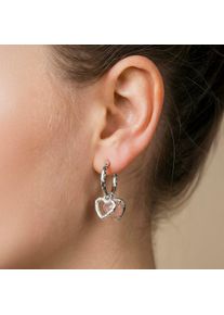 Holzkern Amorance Ohrringe Damen Silber und Rosenquarz