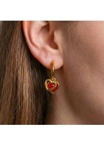 Holzkern Amorance Ohrringe Damen Gold und Chalcedon