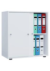 P & B Aktenschrank , Weiss , Holzwerkstoff , 1 F&auml;cher , 70x74x37 cm , abschliessbar , B&uuml;rom&ouml;bel, Aktenschr&auml;nke