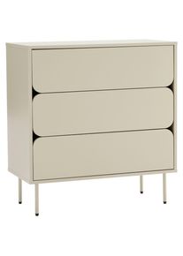 Xora Kommode , Seidengrau , Metall, Holzwerkstoff , 3 Schublade(n) Schubladen , 80x85x40 cm , Kleinm&ouml;bel, Kommoden, Kommoden