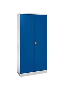 Sch&auml;fer Shop Stahlschrank, Zylinderschloss, B 916 x T 422 x H 1950 mm, lichtgrau RAL 7035/enzianblau RAL 5010