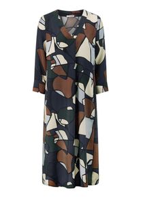 Peter Hahn - Kleid mit V-Ausschnitt, blau, Gr. 40, Kunstfaser