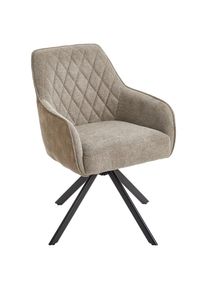Livetastic Armlehnstuhl , Schwarz, Braun , Holz, Metall, Textil , Pappel , Sperrholz , F&uuml;llung: Schaumstoff, Taschenfederkern , Drehkreuz , 60x87x65 cm , Sitzfl&auml;che 360&deg; drehbar, inklusive Armlehnen , Esszimmer, Stuhl, Polsterst&uuml;hle