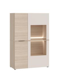 Ti`me Ti'me Vitrine , Eichefarben, Sandfarben , Glas, Holzwerkstoff , 6 F&auml;cher , 94.9x138x41 cm , Esszimmer, Vitrinen, Vitrinenschr&auml;nke