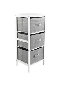 CARRYHOME Kommode , Grau, Weiss , Holz, Textil, Karton, Holzwerkstoff , Kiefer , massiv , 3 Schublade(n) Schubladen , 37x80x30 cm , Typenauswahl, stehend, In verschiedenen Gr&ouml;ssen erh&auml;ltlich , Kleinm&ouml;bel, Kommoden, Kommoden