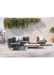 Dieter Knoll Collection Dieter Knoll Loungegarnitur , Anthrazit, Dunkelgrau , Metall, Textil, Stein , 3-teilig , F&uuml;llung: Polyester,Schaumstoff , Eckteil , 305x235 cm , Gartenm&ouml;bel, Loungem&ouml;bel, Lounge-Serien