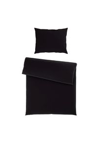 Novel Bettw&auml;scheset , Schwarz , Textil , Uni , 160x210 cm , pflegeleicht, atmungsaktiv, schadstoffgepr&uuml;ft , Heimtextilien, Bettw&auml;sche, Bettw&auml;sche, Satin Bettw&auml;sche