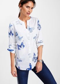 Viskose Bluse bedruckt in weiss, Gr&ouml;sse 42, bonprix