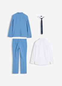 Anzug mit Hemd und Krawatte (4tlg. Set) in blau, Gr&ouml;sse 158, bonprix