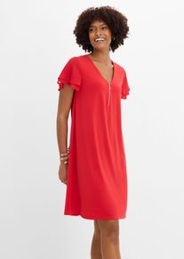 Shirtkleid mit Chiffon&auml;rmeln in rot, Gr&ouml;sse 40/42 (M), bonprix